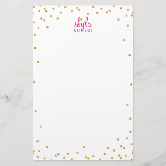 PERSONAL HINWEIS Mini-Spot Konfetti fett Gold Glit Briefpapier (Vorderseite)