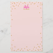 PERSONAL HINWEIS Mini-Spot Konfetti Gold Glitzer R Briefpapier (Vorderseite)