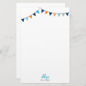 PERSONAL HINWEIS: niedlicher, heller, blauer Orang Briefpapier (Vorne/Hinten)