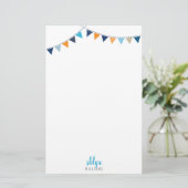 PERSONAL HINWEIS: niedlicher, heller, blauer Orang Briefpapier (Stehend Vorderseite)