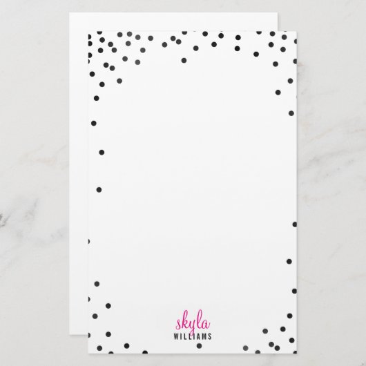 PERSONAL HINWEIS niedlicher Spaß polka dot confett Briefpapier (Vorne/Hinten)