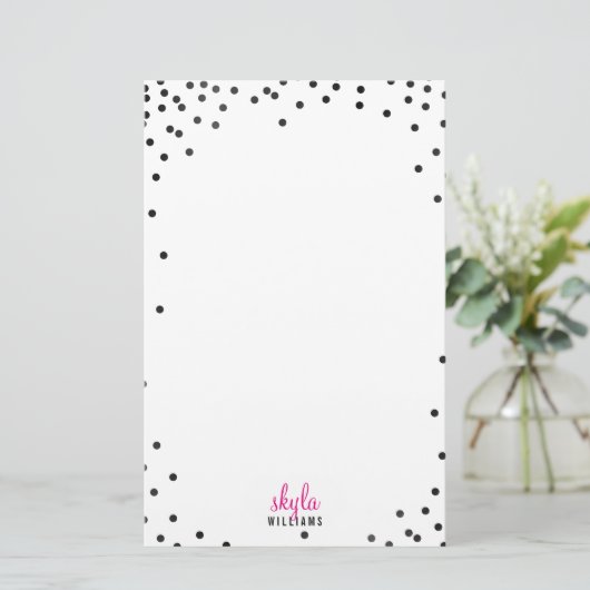 PERSONAL HINWEIS niedlicher Spaß polka dot confett Briefpapier (Stehend Vorderseite)
