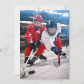 Personal Hockey Birthday with photo Invitation Einladung (Rückseite)