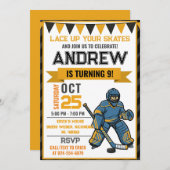 Personal Hockey Skating Birthday Invitation Einladung (Vorne/Hinten)