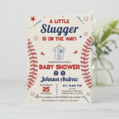 Personal It's A Boy Sports Baseball Baby Shower Einladung (Stehend Vorderseite)