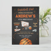 Personal kid Basketball Birthday Einladung (Stehend Vorderseite)