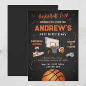 Personal kid Basketball Birthday Einladung (Vorne/Hinten)