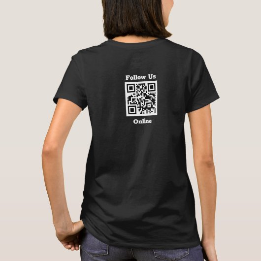 Personal Kleidung. Folgen Sie uns online. QR-Code T-Shirt (Rückseite)