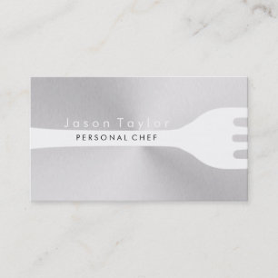 Personal Koch Catering Bäckerei Gabel Stahl Silber Visitenkarte
