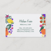 PERSONAL KOCH Moderner Garten Veggies Obst Visitenkarte (Rückseite)