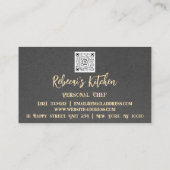 Personal Koch Restaurant Catering QR Kraft Grau Visitenkarte (Rückseite)