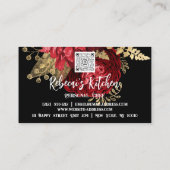 Personal Koch Restaurant Catering QR Logo Gold Red Visitenkarte (Rückseite)