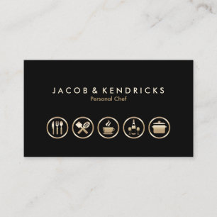 Personal Koch Services Gold Icons BusinessCard Visitenkarte