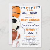 Personal Little All-Star Sport Baby Dusche Einladung (Vorderseite)