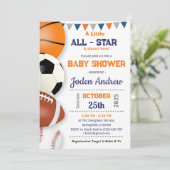 Personal Little All-Star Sport Baby Dusche Einladung (Stehend Vorderseite)