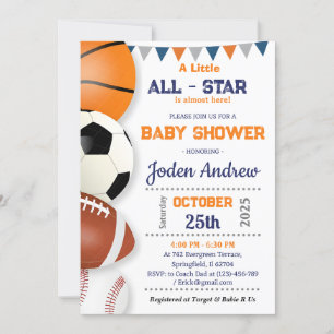 Personal Little All-Star Sport Baby Dusche Einladung