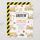 Personal Modern Birthday Party Construction Einladung (Vorne/Hinten)