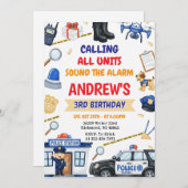 Personal Modern Cop Police Officer birthday Einladung (Vorne/Hinten)