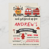 Personal Modern Firefighter Party Birthday For boy Einladung (Vorne/Hinten)