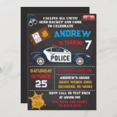 Personal Modern Kids' Police Theme Birthday Einladung (Vorne/Hinten)