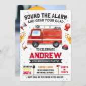 Personal Modern Kids's Fire LKW Birthday Party Einladung (Vorne/Hinten)