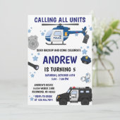 Personal Modern police birthday invitation Einladung (Stehend Vorderseite)