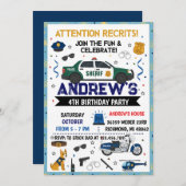 Personal Modern Sheriff Police Birthday party Einladung (Vorne/Hinten)