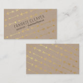 PERSONAL MODERN-trendy-Pfeil Muster Goldfolie Visitenkarte (Vorne/Hinten)