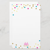 PERSONAL niedlich glamourös goldfarben rosa Konfet Briefpapier (Vorne/Hinten)