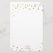 PERSONAL niedliche glamouröse Goldkornminze Konfet Briefpapier (Vorne/Hinten)