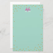 PERSONAL NOTE Mini-Spot Konfetti Gold Glitzer Minz Briefpapier (Vorne/Hinten)