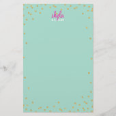 PERSONAL NOTE Mini-Spot Konfetti Gold Glitzer Minz Briefpapier (Vorderseite)