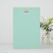 PERSONAL NOTE Mini-Spot Konfetti Gold Glitzer Minz Briefpapier (Stehend Vorderseite)