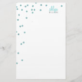 PERSONAL NOTE polka dot confetti blauer Glitzer Briefpapier (Vorderseite)