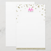 PERSONAL NOTE polka dot confetti old gold Glitzer Briefpapier (Vorne/Hinten)