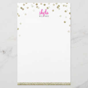 PERSONAL NOTE polka dot confetti old gold Glitzer Briefpapier