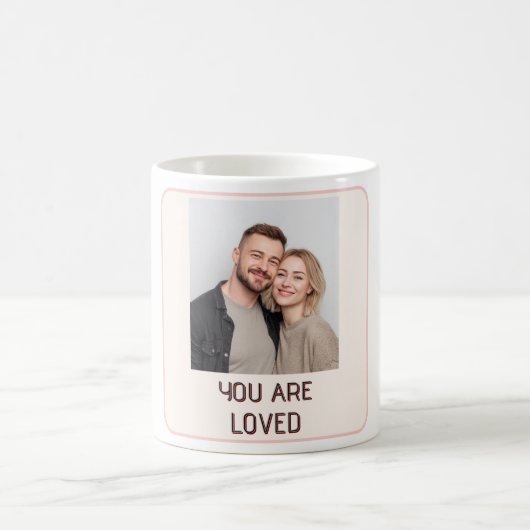 Personal Photo and Editable Text Valentine Mug Kaffeetasse (Mittel)