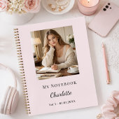 Personal Photo Blush Pink Script Journal Notizblock