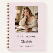 Personal Photo Blush Pink Script Journal Notizblock (Vorderseite)