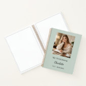 Personal Photo Sage Green Script Journal Notizblock (Innenseite)