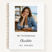 Personal Photo White Script Journal Notizblock (Vorderseite)