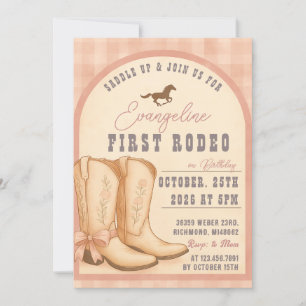 Personal Pink Cowgirl Rodeo Western Geburtstag Einladung