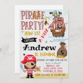 Personal Pirate Birthday Party Treasure Map Einladung (Vorne/Hinten)