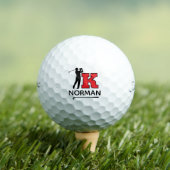 Personal Red Initial Mark - to identify golfer's Golfball (Insitu T-Shirt)