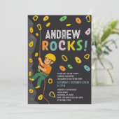 Personal Rock Climbing Birthday Party Einladung (Stehend Vorderseite)