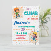 Personal Rock Climbing Birthday Party Invitation Einladung (Stehend Vorderseite)