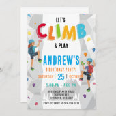Personal Rock Climbing Birthday Party Invitation Einladung (Vorne/Hinten)