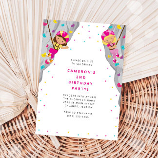 Personal Rock Climbing Birthday Party Invitation Einladung