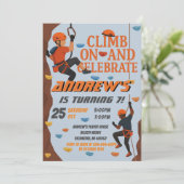 Personal Rock Climbing Birthday Party Invitation Einladung (Stehend Vorderseite)