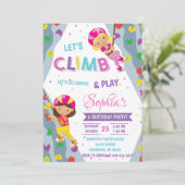 Personal Rock Girl Kletterparadies Geburtstag Einladung (Stehend Vorderseite)